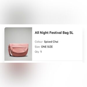 Lululemon All Night Festival Bag 5L